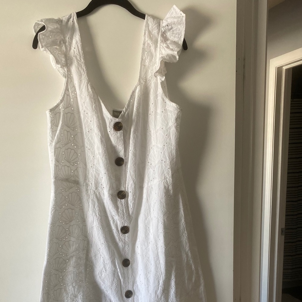 ASOS shell broderie button midi sundress